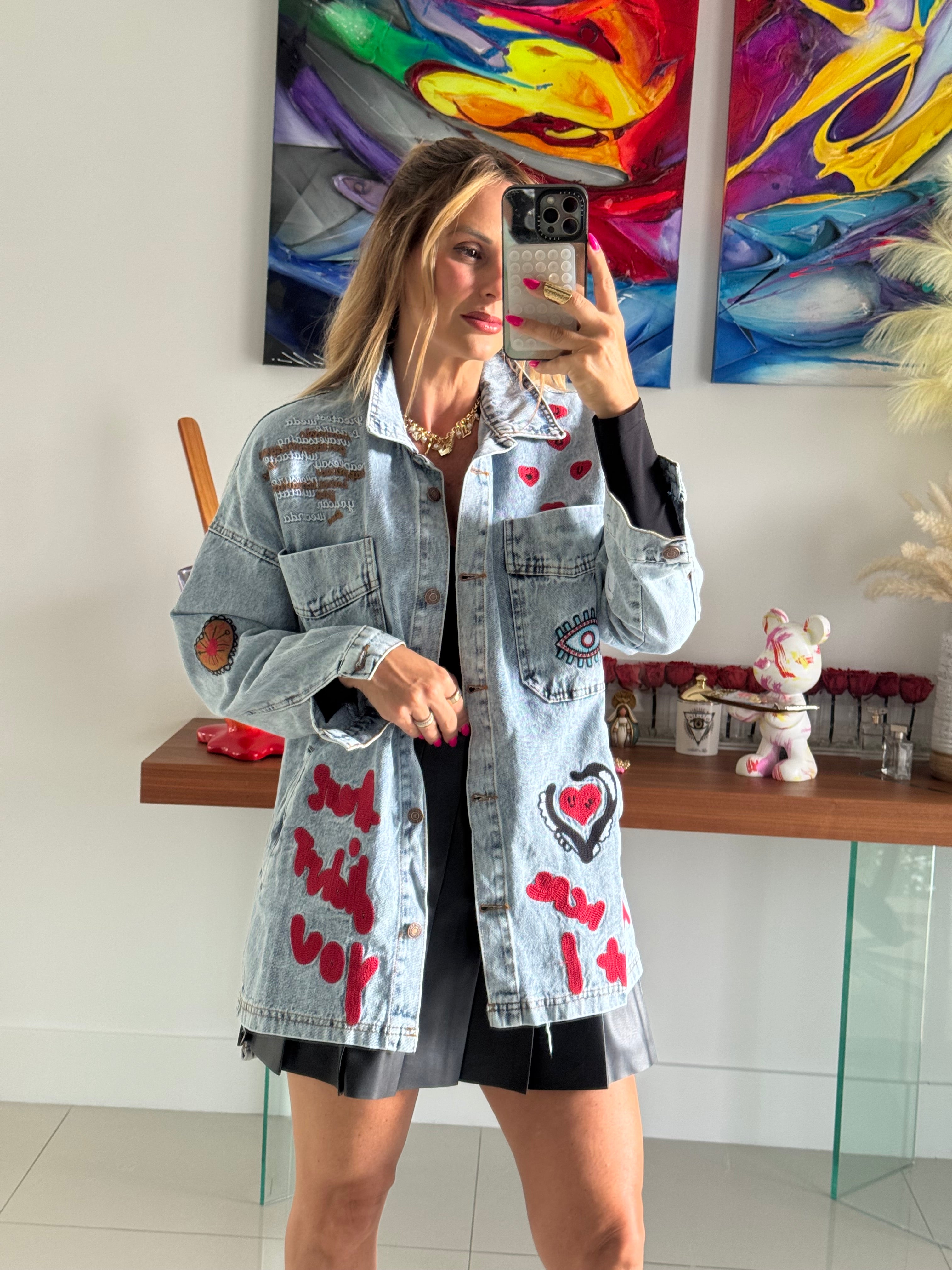 Jacket Denim Red