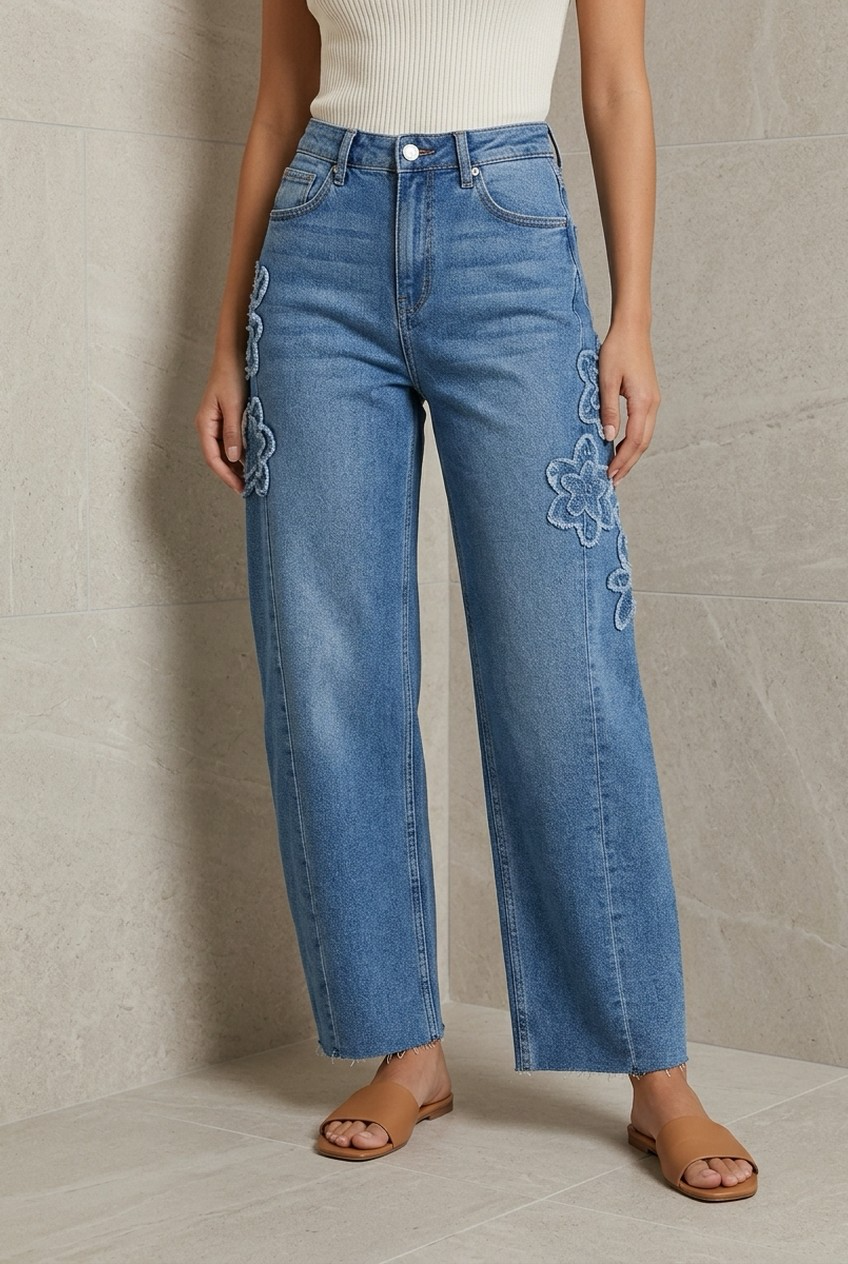 Jeans Barrel Flor