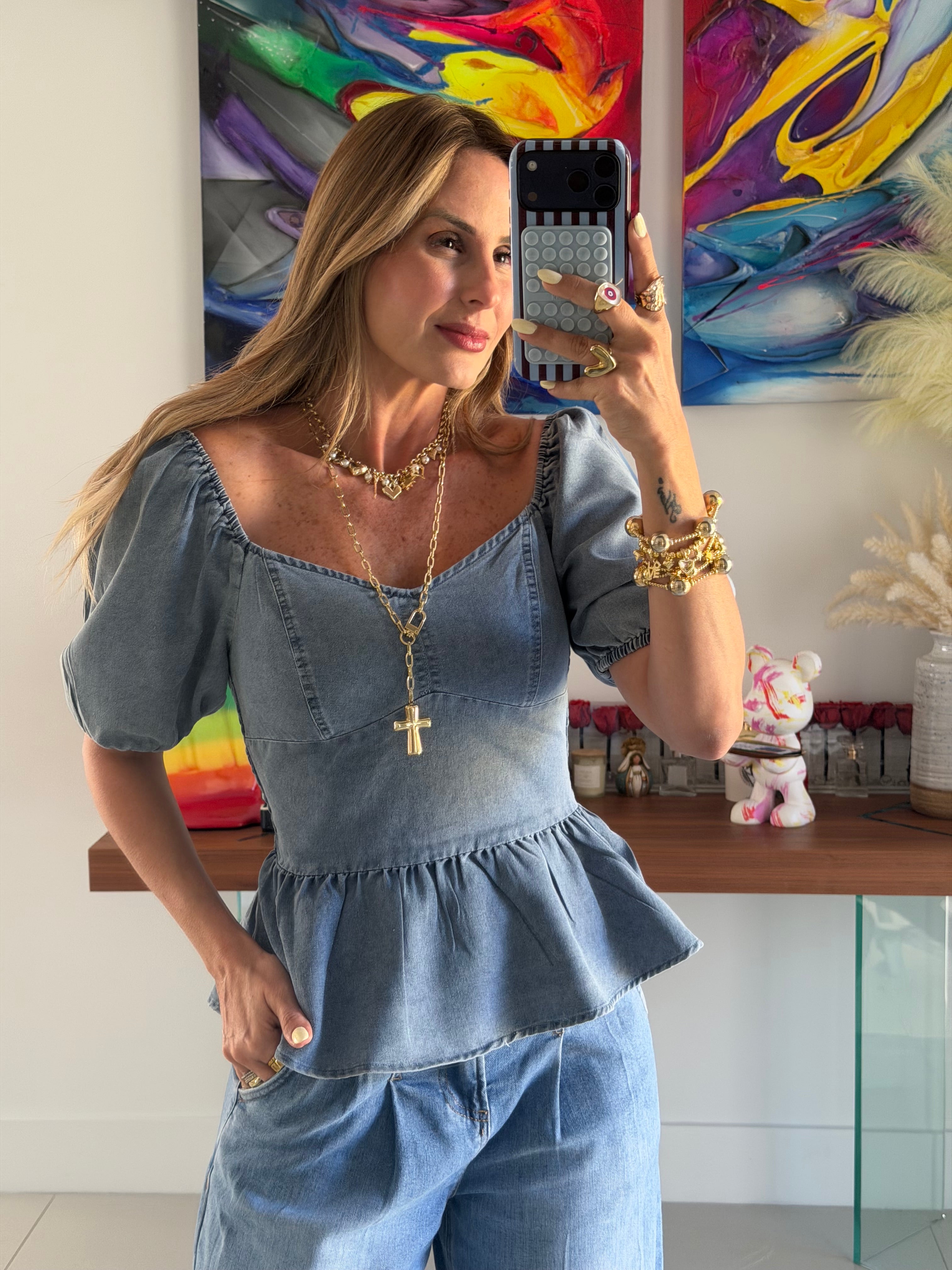 Top Denim Globo