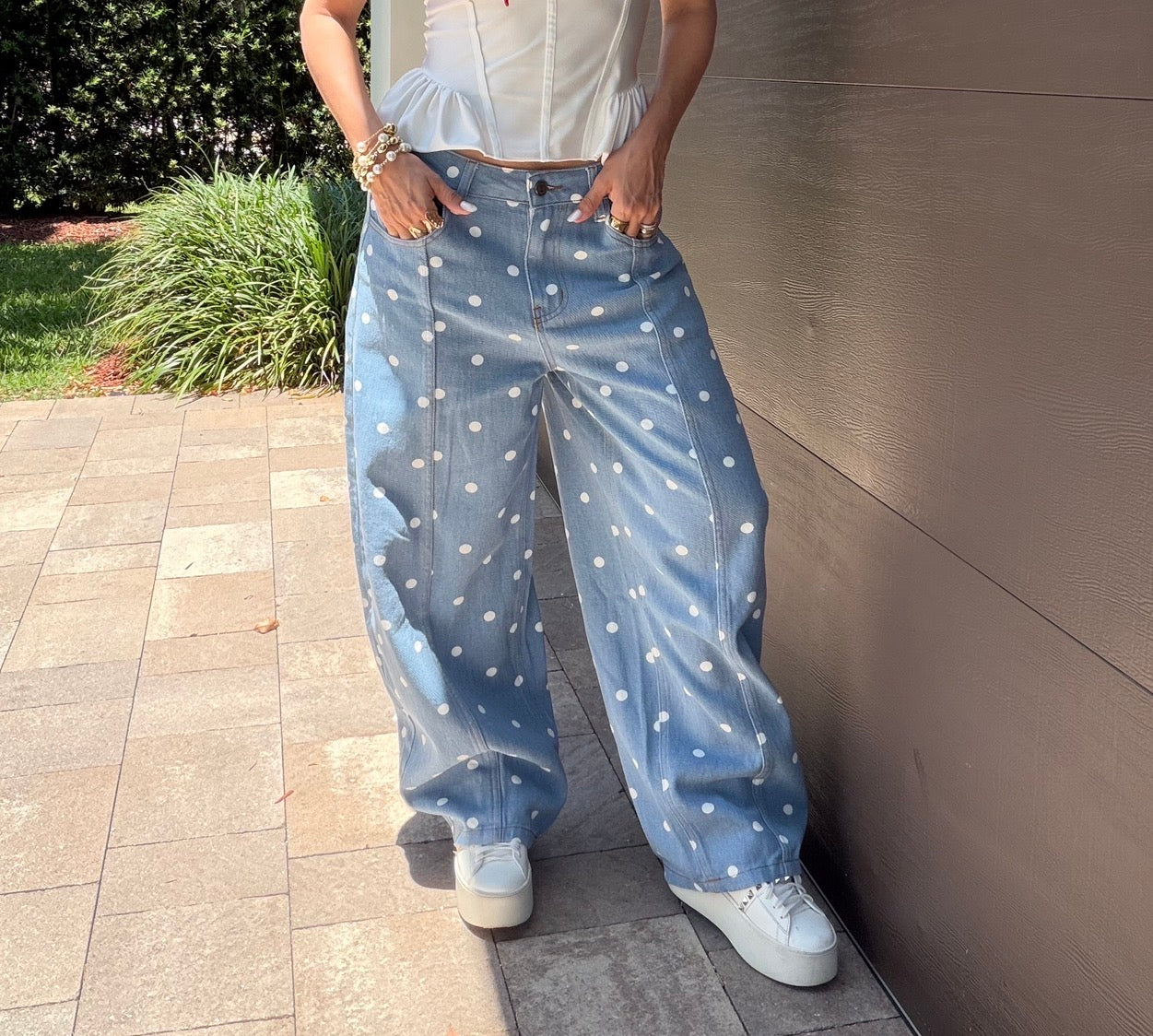 Barrel Polka Dots Denim