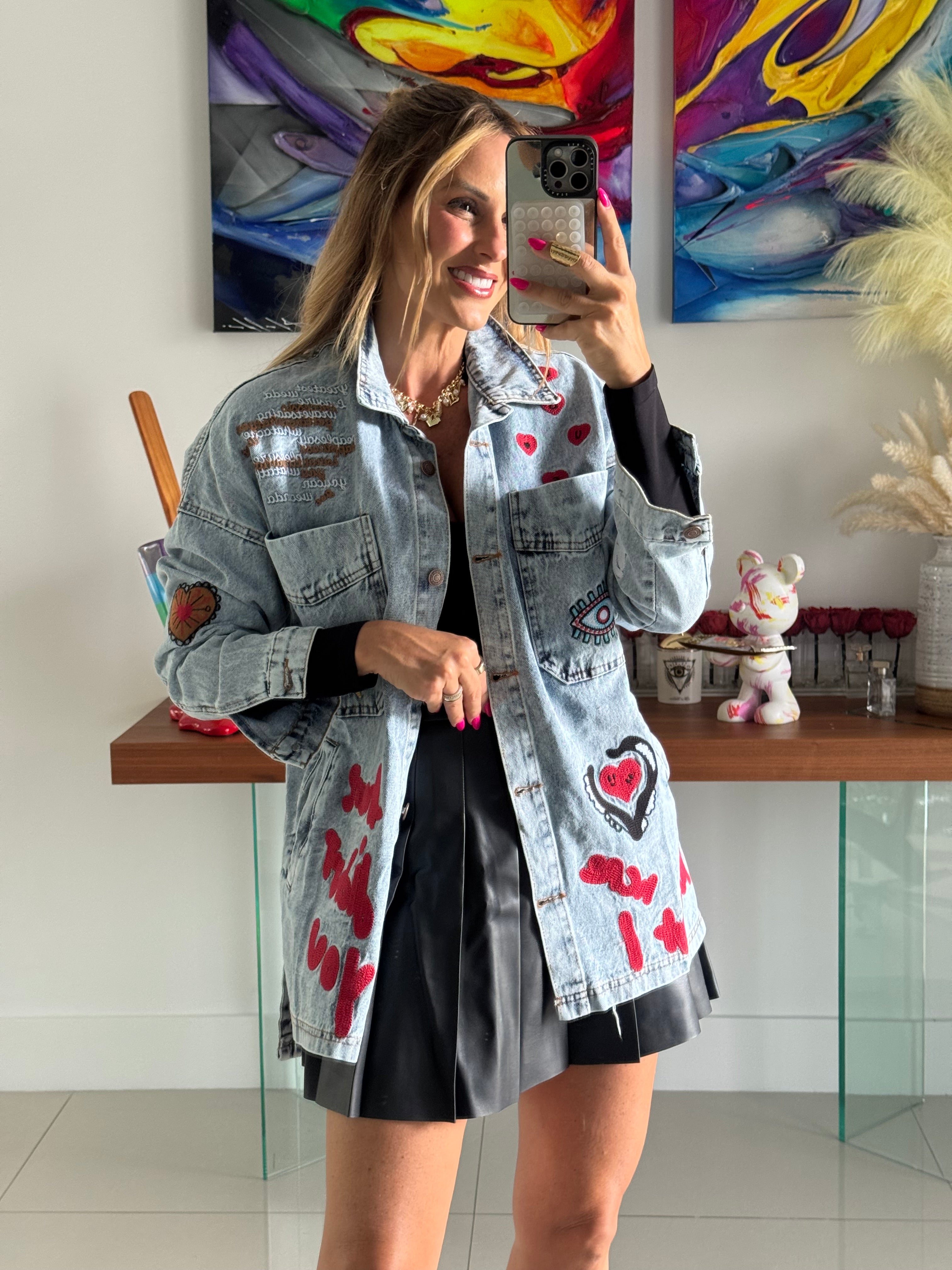 Jacket Denim Red