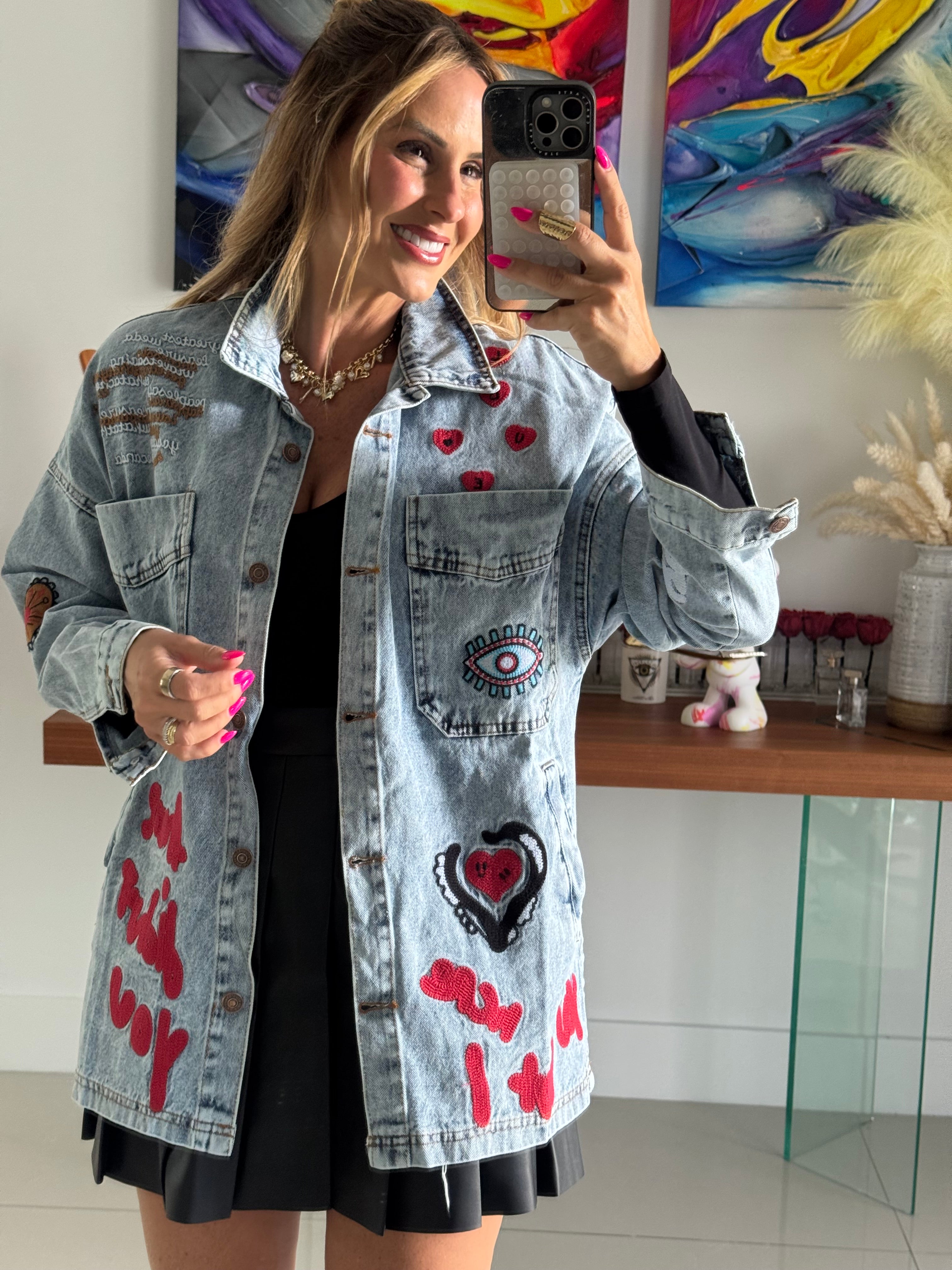 Jacket Denim Red