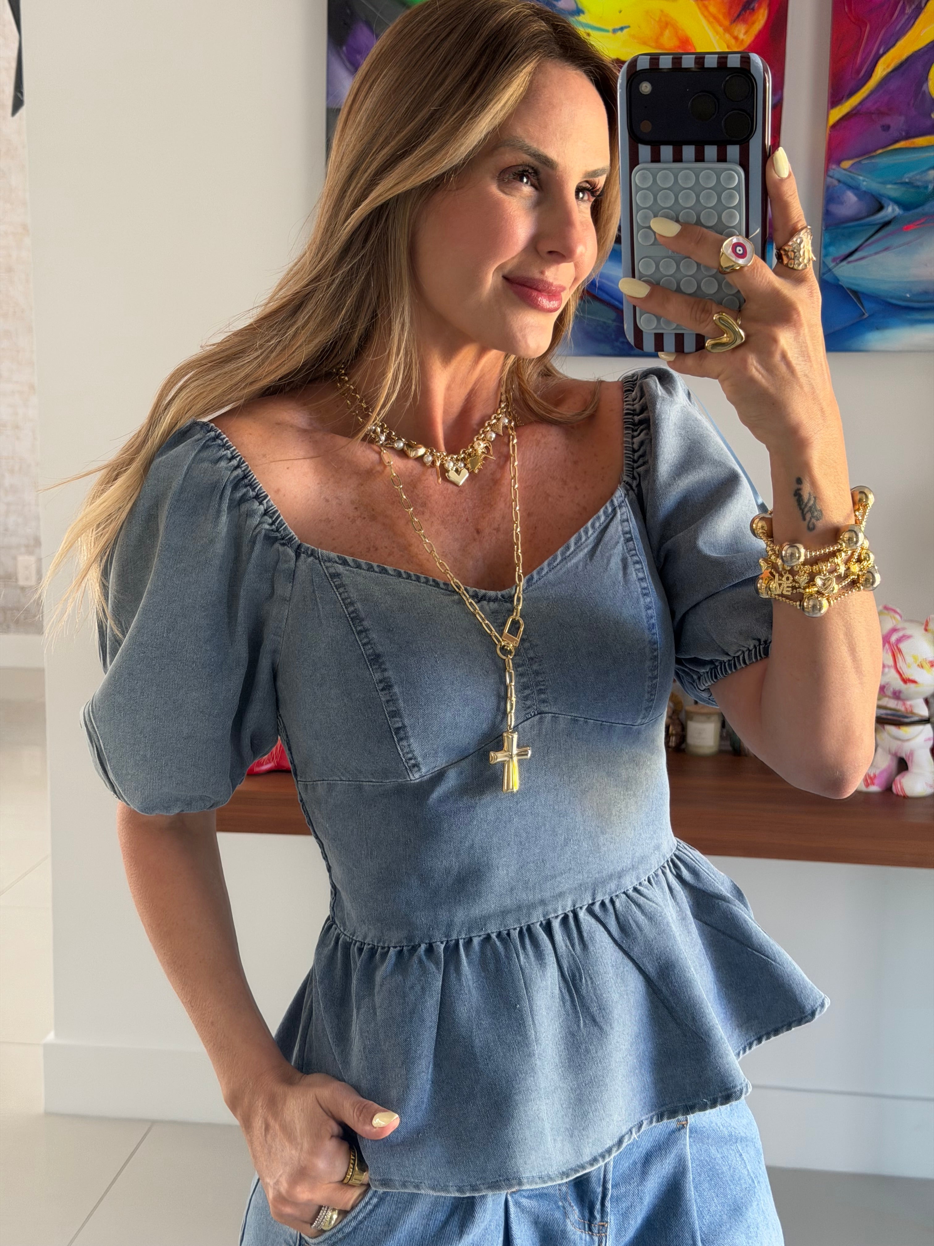 Top Denim Globo