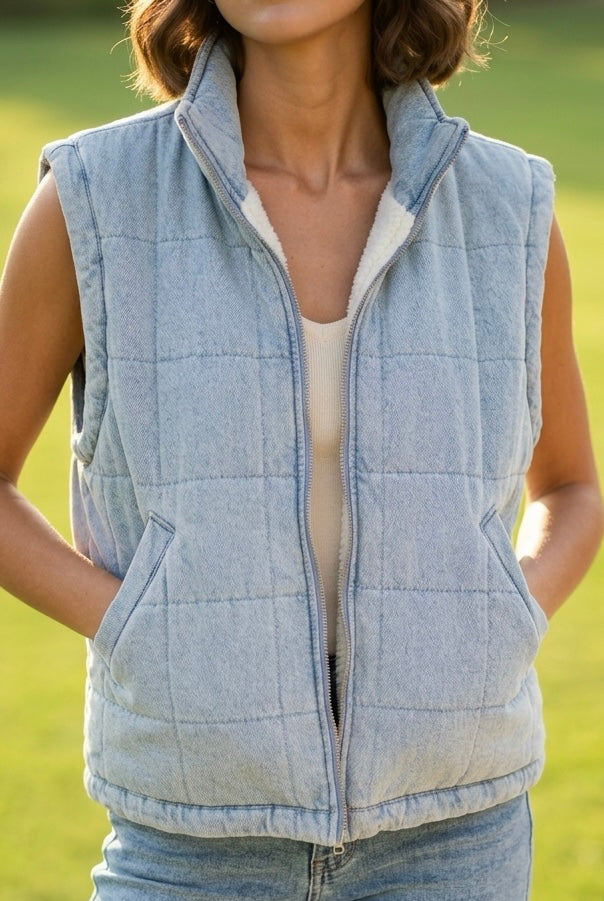 Vest Denim Puff