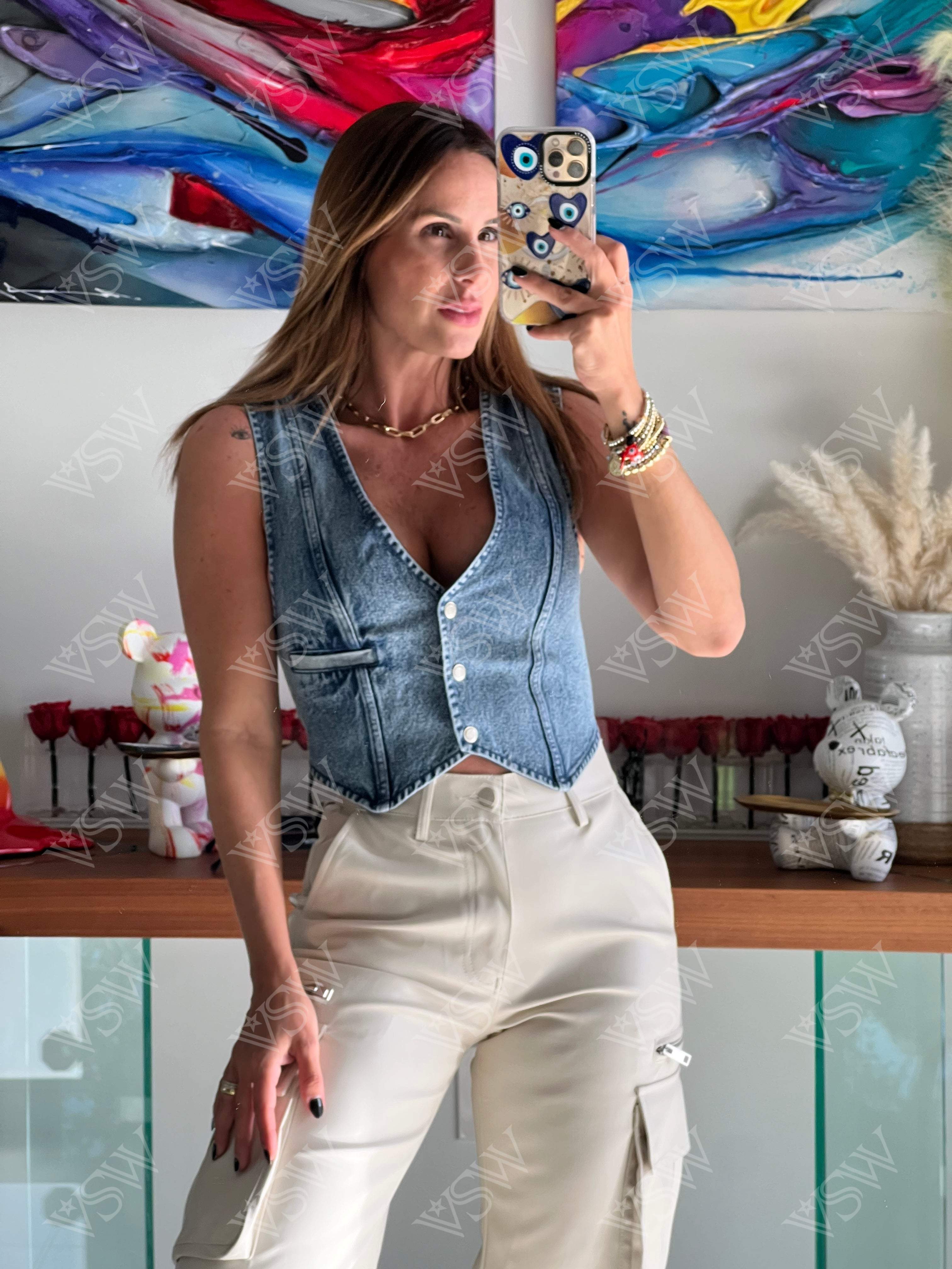 Vest Denim Rum - Vest from [store] by LA - women vest