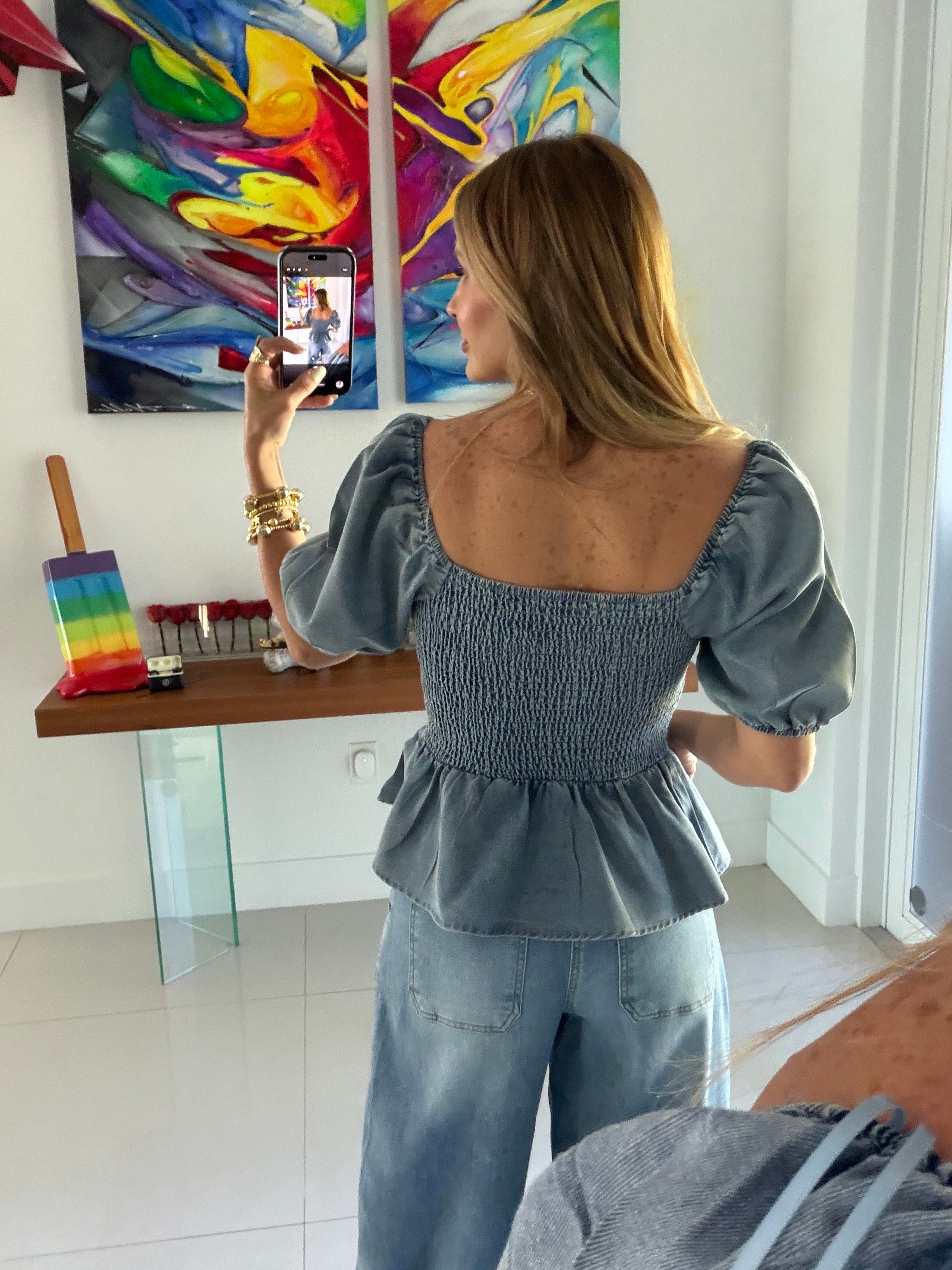 Top Denim Globo