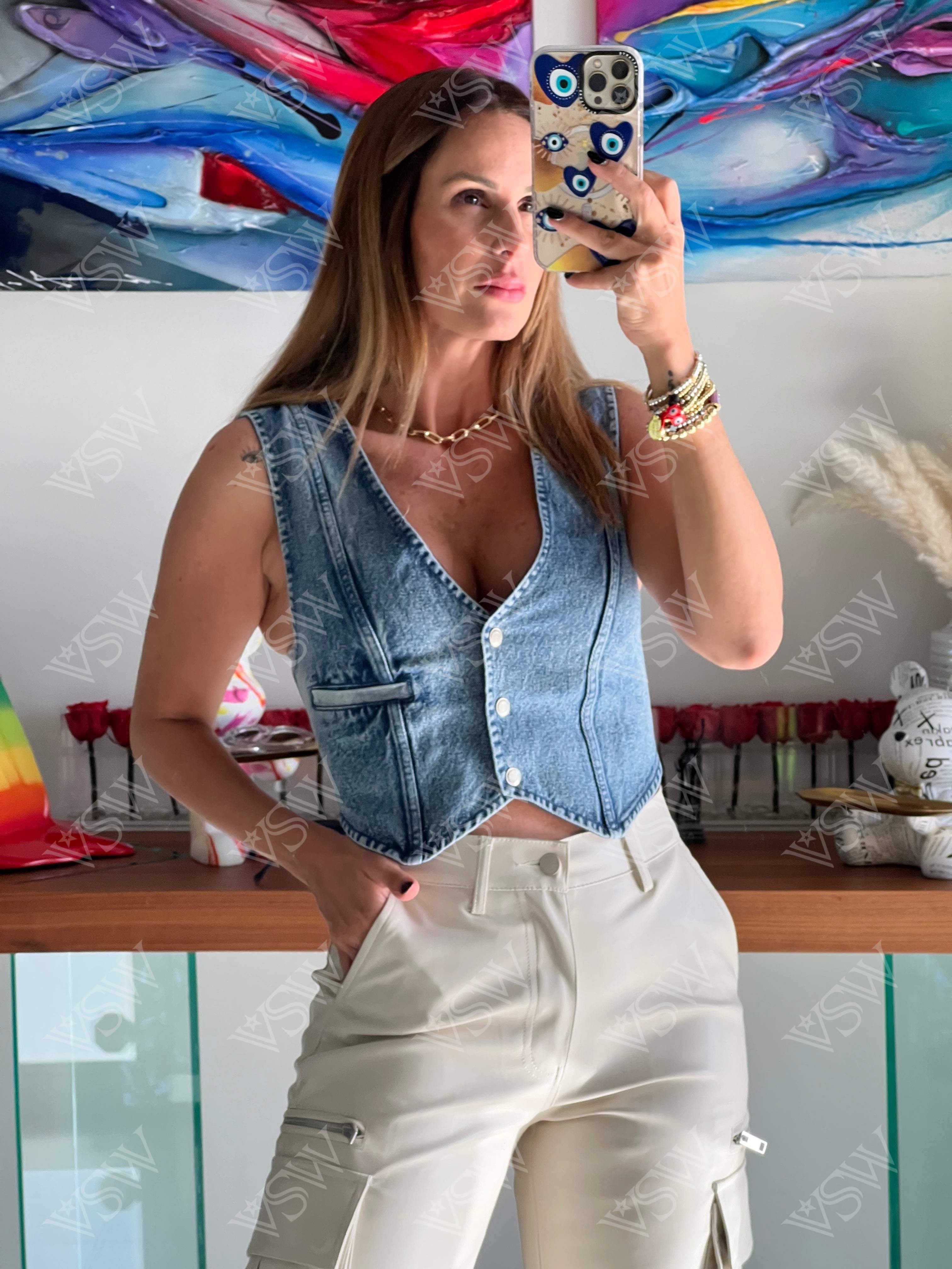 Vest Denim Rum - Vest from [store] by LA - women vest