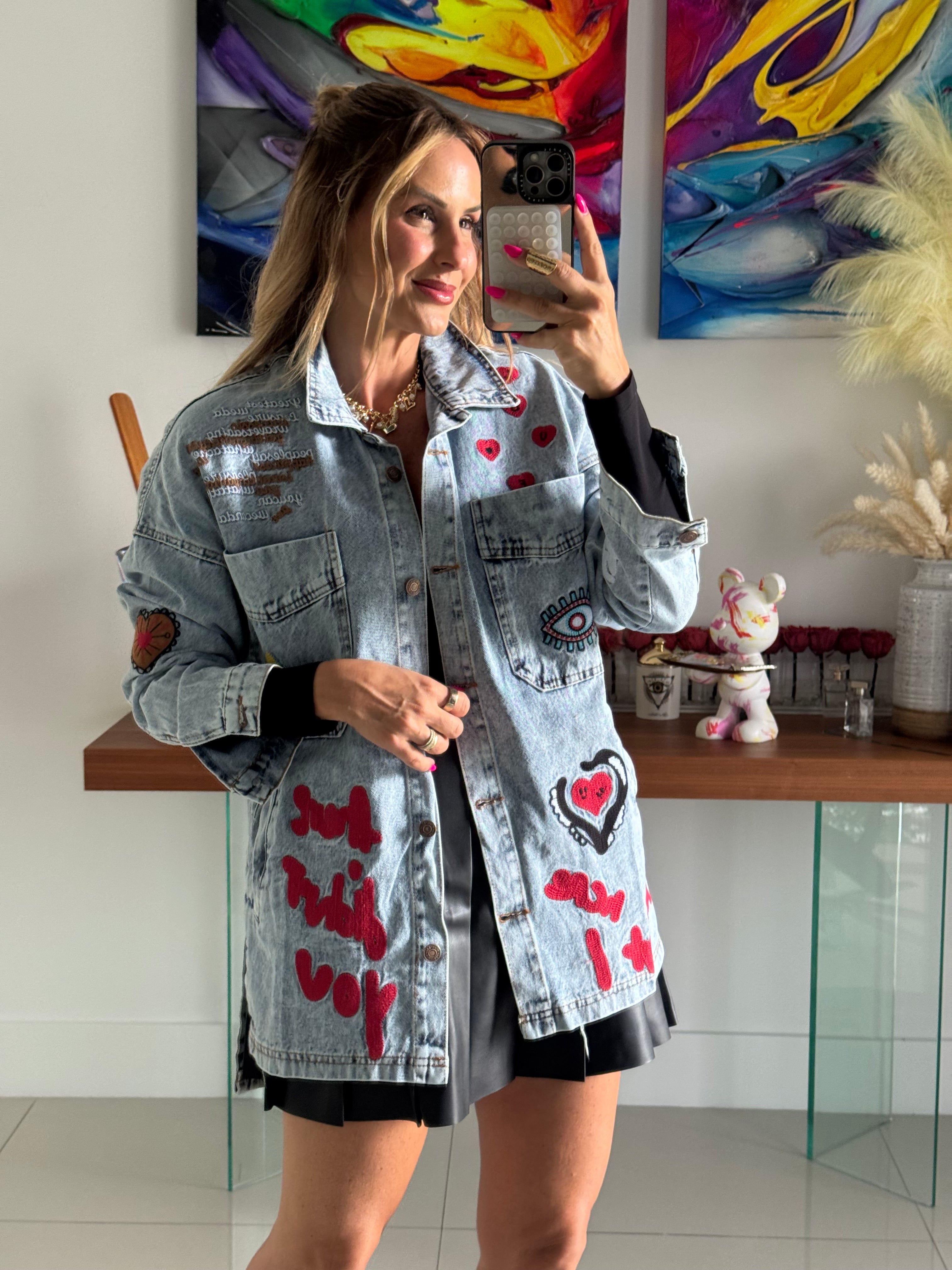 Jacket Denim Red
