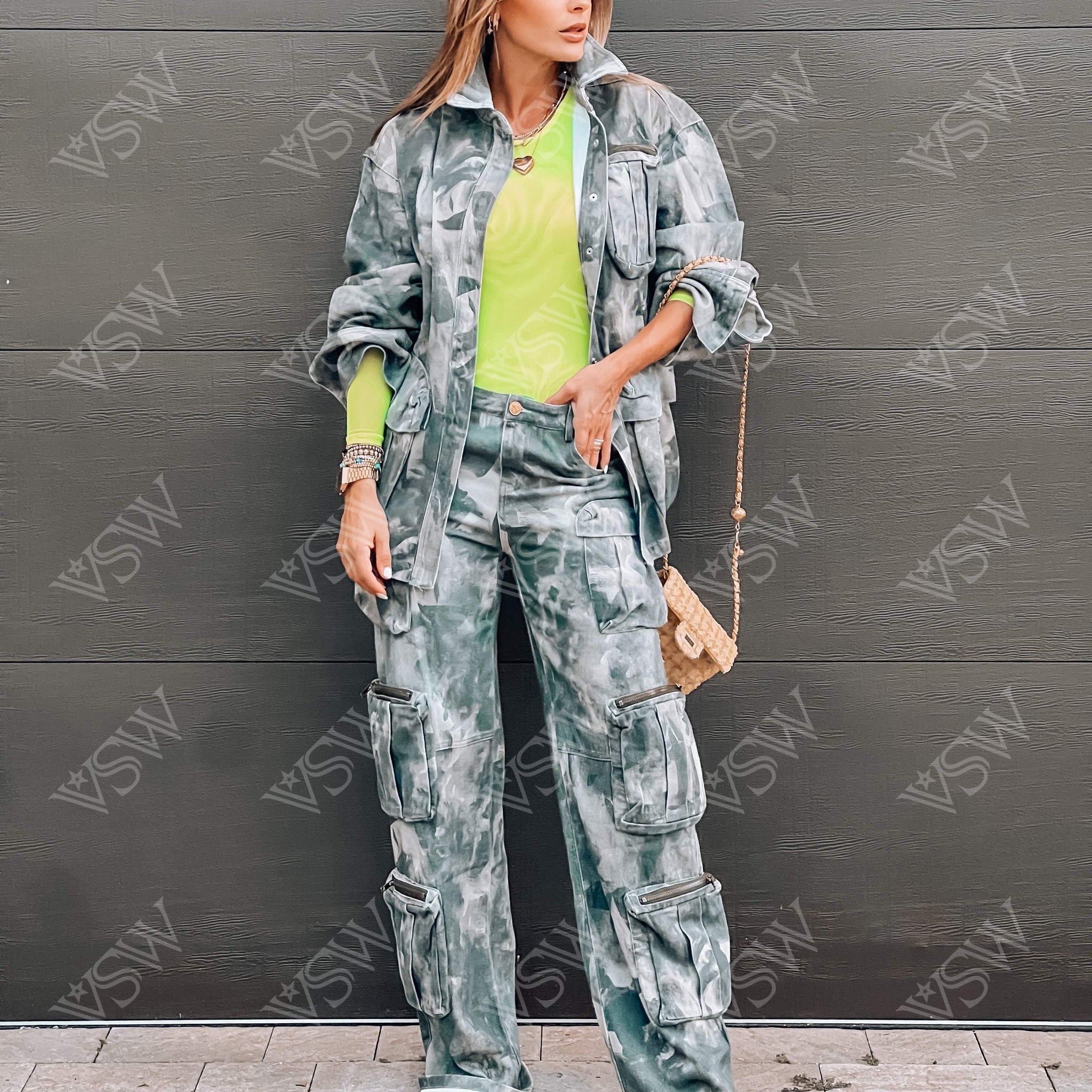 Set Tie Cargo Shirt
