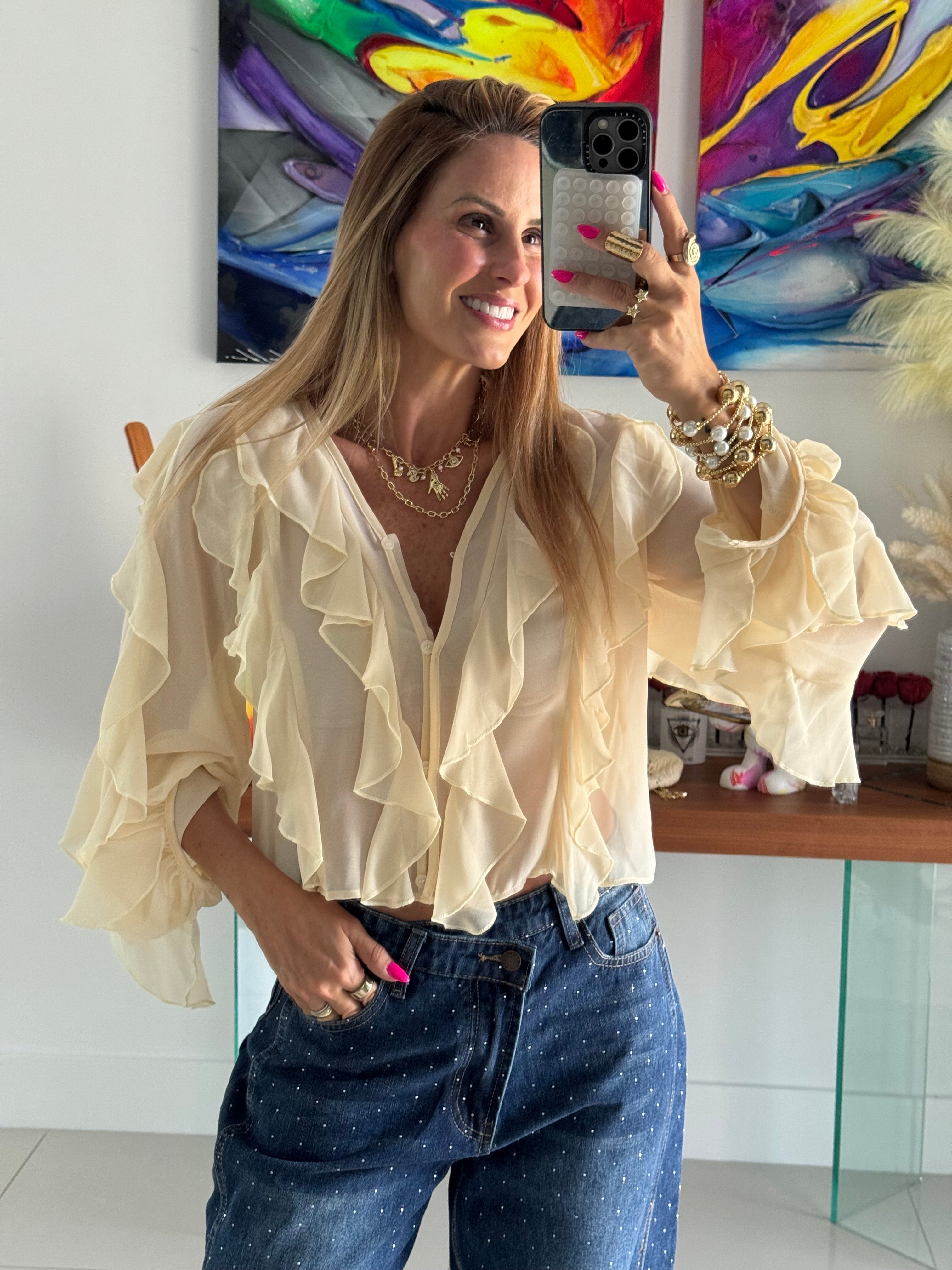 Top Boho Vainilla