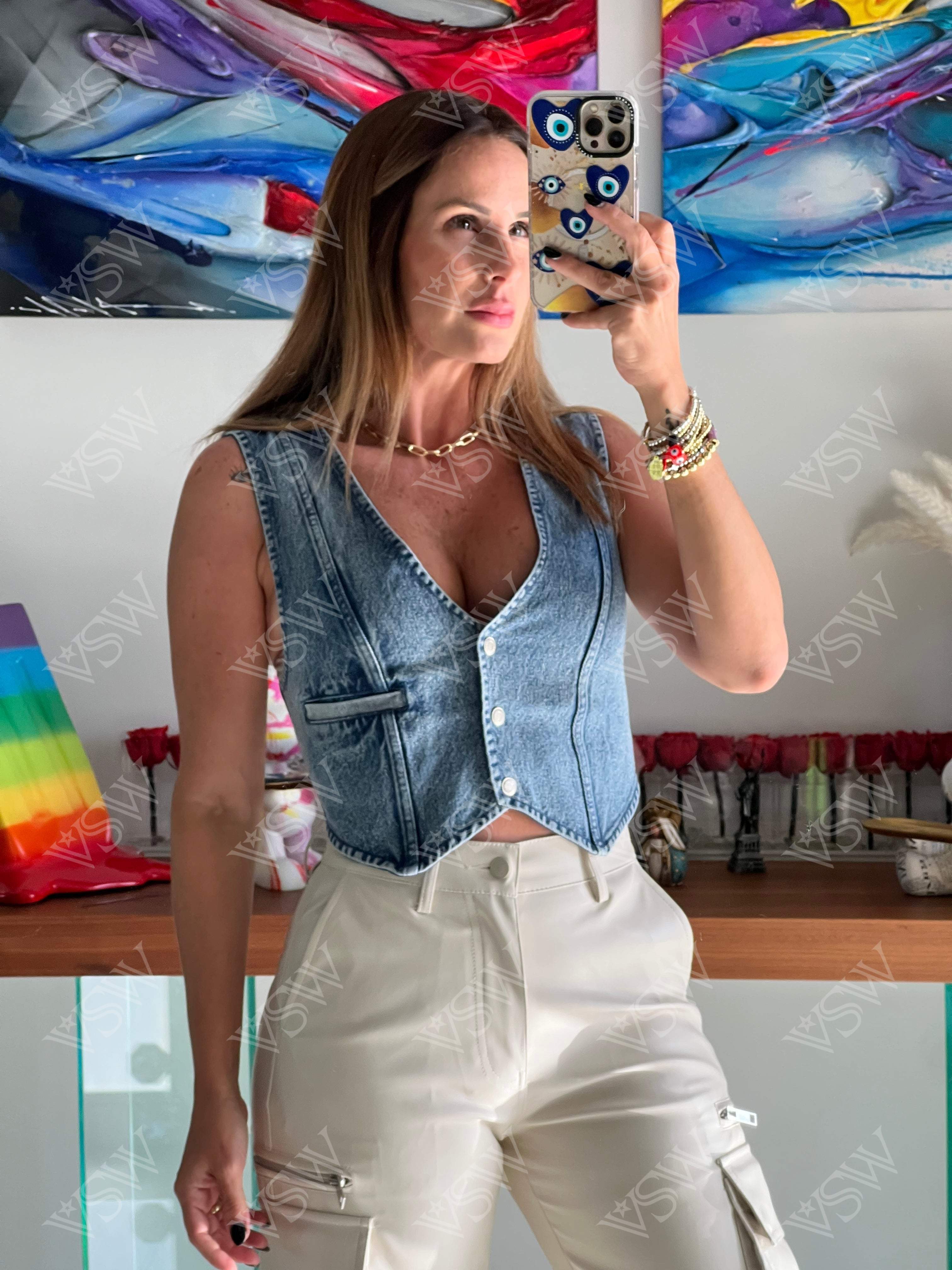 Vest Denim Rum - Vest from [store] by LA - women vest