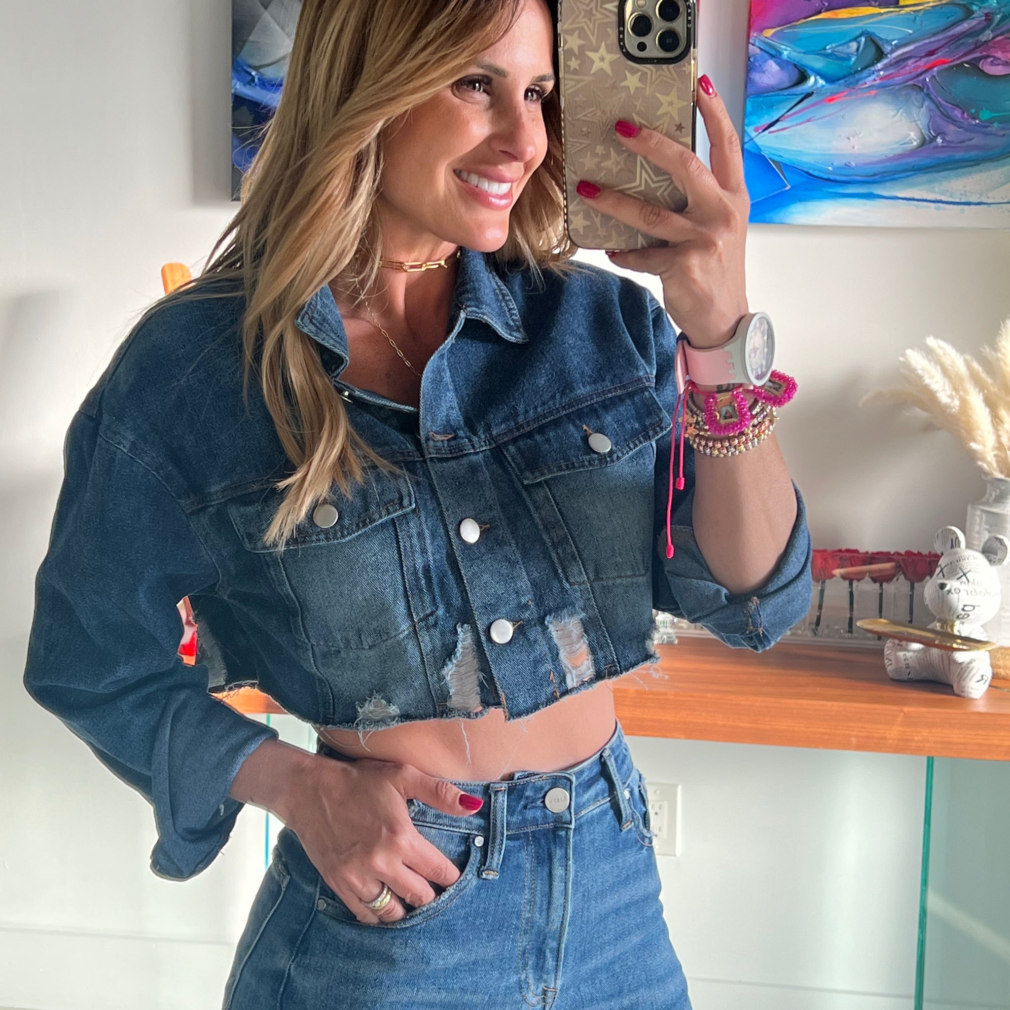 Jacket Croptop Jeans Jj